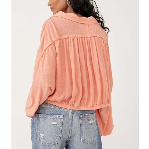 Free People Darren Long Sleeve Tee In Savannah Red - Picture 3 of 4